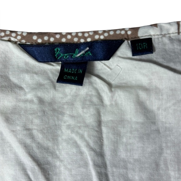 Boden Beige And brown Floral A-Line Sheath Dress Wrap Around Dress Size 10R - Picture 11 of 13